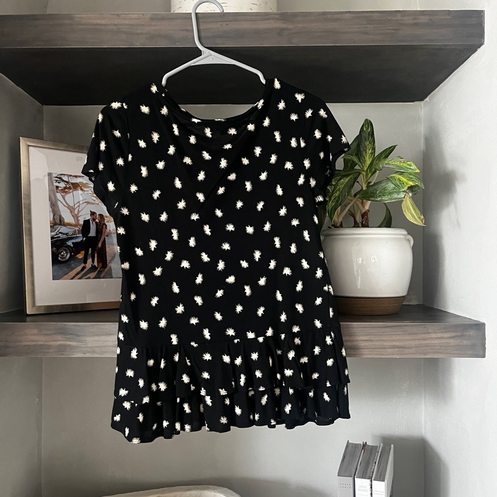 Loft Black Patterned Blouse - Picture 2 of 2